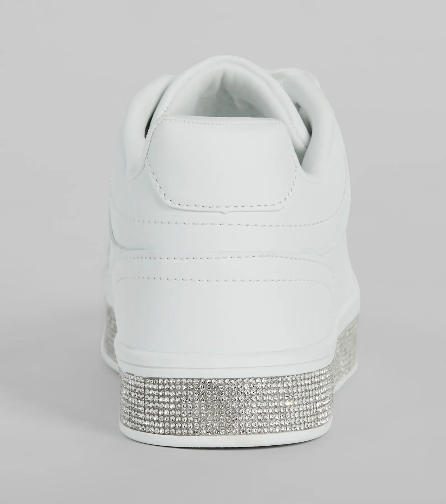 Playful Shimmer Rhinestone Trim Platform Sneakers
