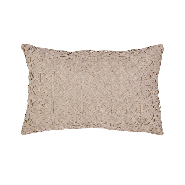 A 14in. x 22in. Ribbon Mesh Sandstone Pillow.