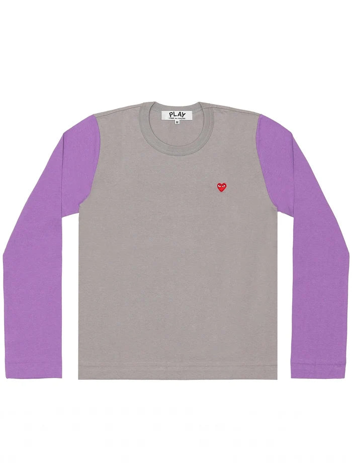 Comme Des Garçons Play - T-shirt Homme Manches Longues AZ-T316-051 - Grey/Purple-T-shirts-AZ-T316-051-3