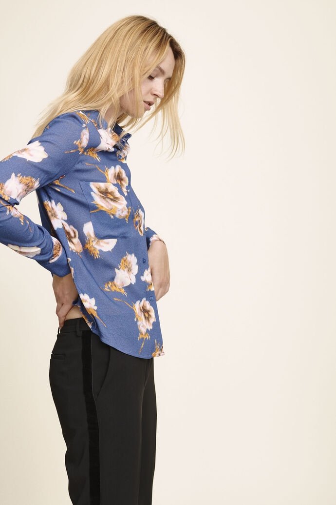 Samsoe Samsoe Femme - Milly Shirt AOP Blue Twiggy 7201-Tops-F16301086