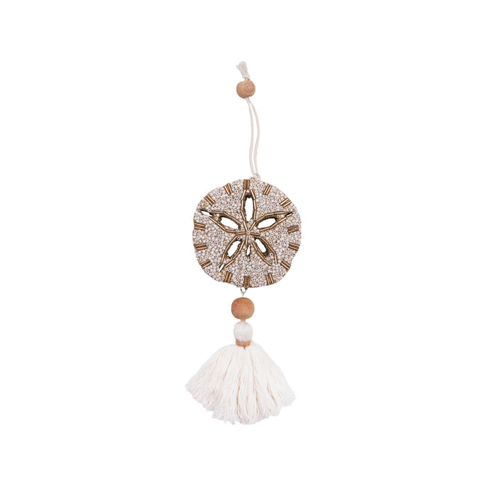 A Sand Dollar With Fringe Ornament.