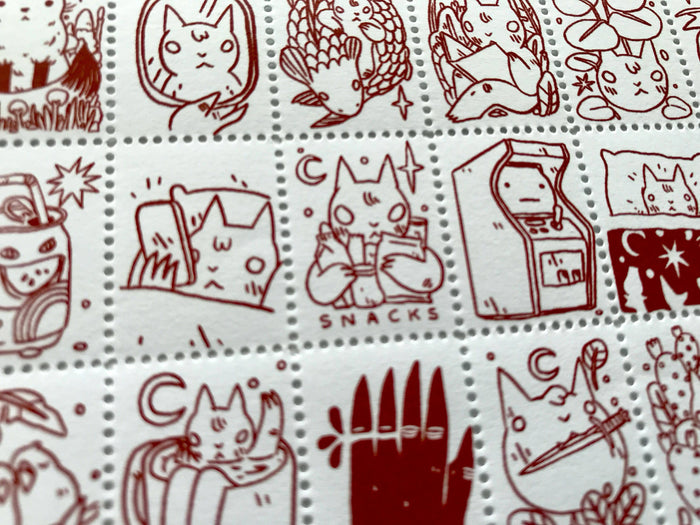 The Portland Stamp Company - Creatures by Deth P. Sun - Lick & Stick Stamps