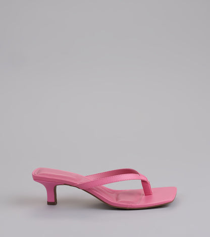Feeling Chic Thong Square Toe Heels