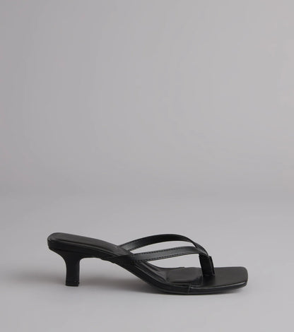 Feeling Chic Thong Square Toe Heels
