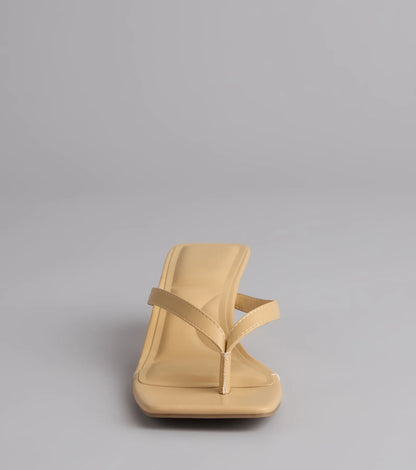Feeling Chic Thong Square Toe Heels