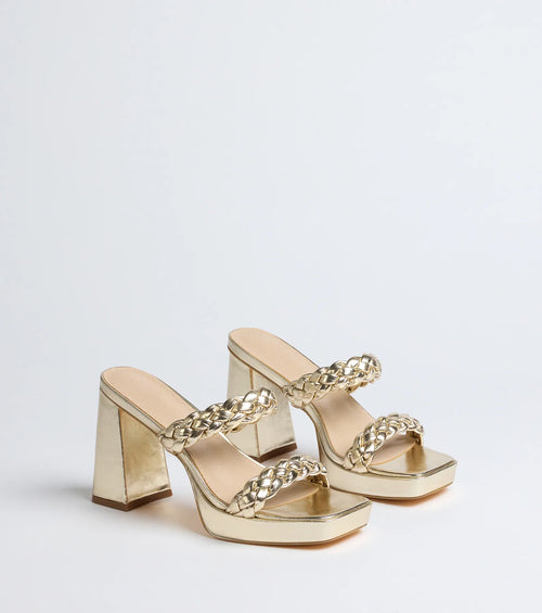 Social Season Braided Strap Mules