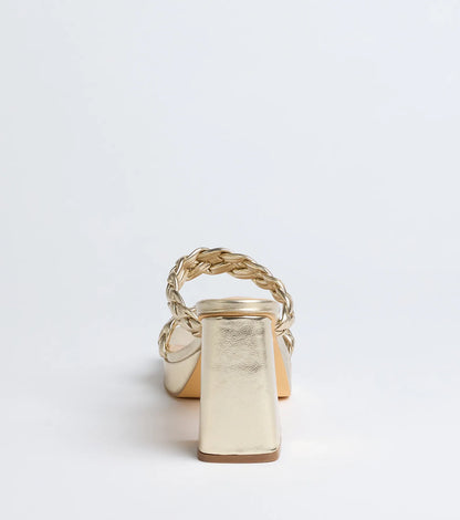 Social Season Braided Strap Mules