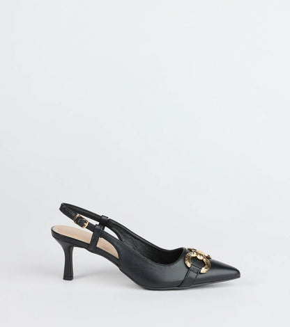 Trendy Buckle Slingback Stiletto Pumps