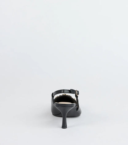 Trendy Buckle Slingback Stiletto Pumps