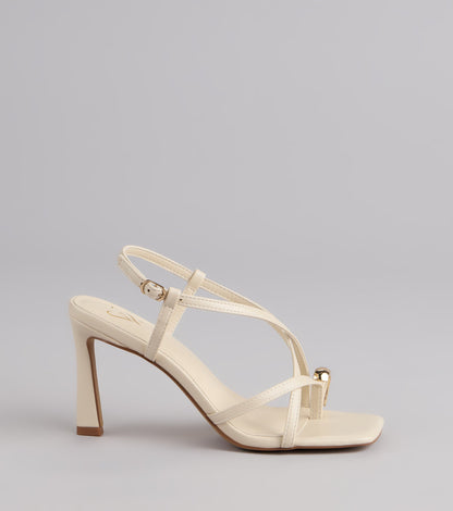 Luxe Minimalist Toe Ring Strappy Stiletto Heels