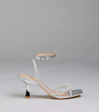 Fab Icon Butterfly Rhinestone Stiletto Heels