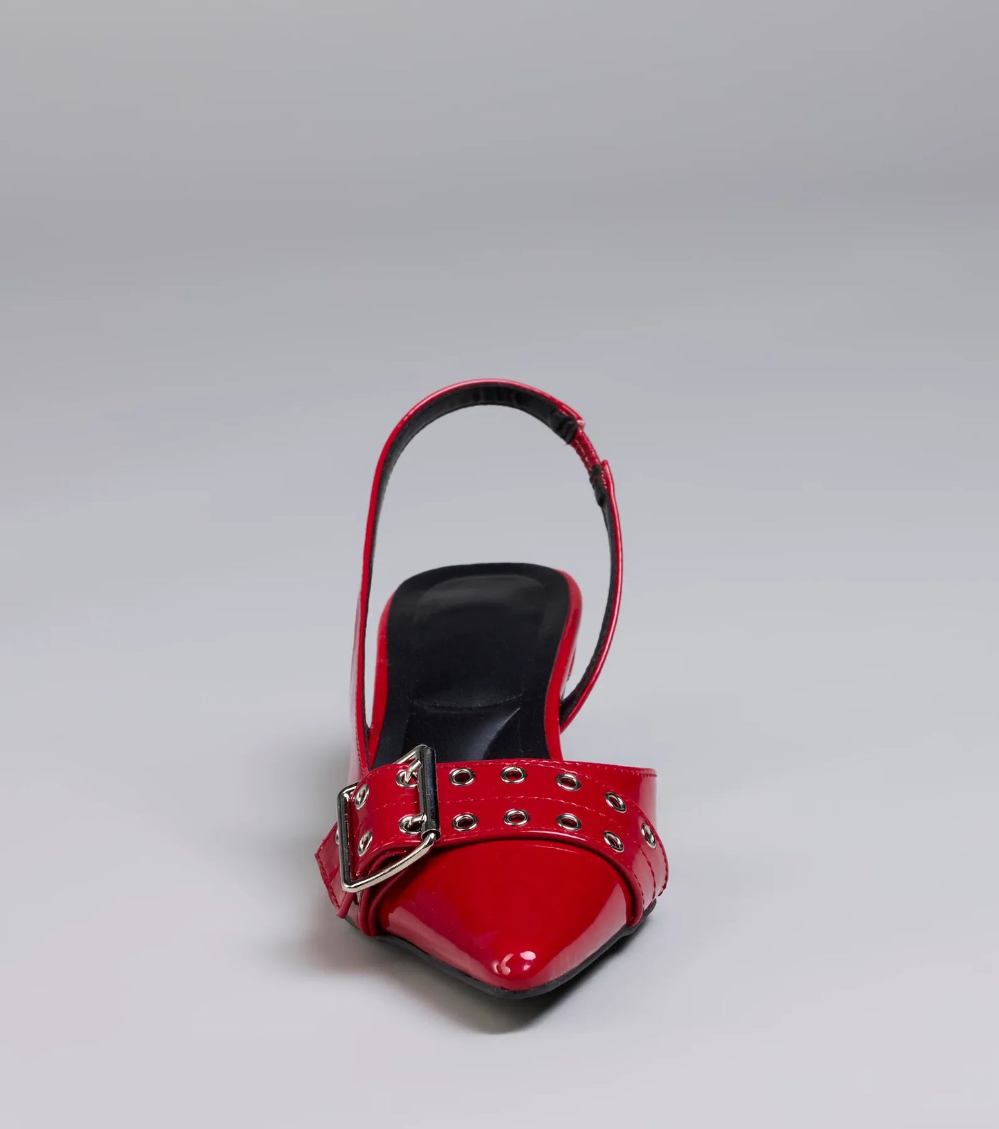 Sleek Trendy Buckle Strap Slingback Kitten Heels