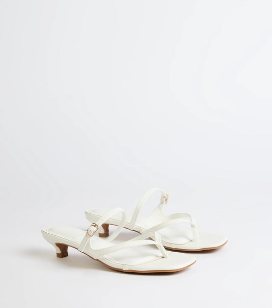 Chic Trend Thong Strap Kitten Heel Mules