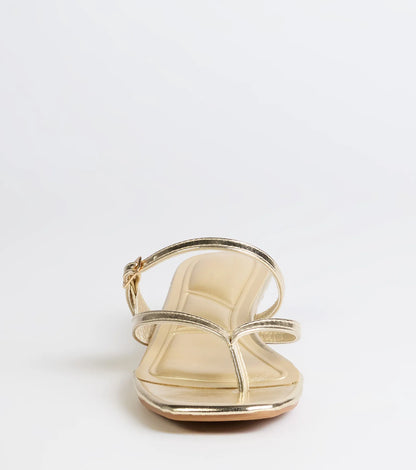 Chic Trend Thong Strap Kitten Heel Mules