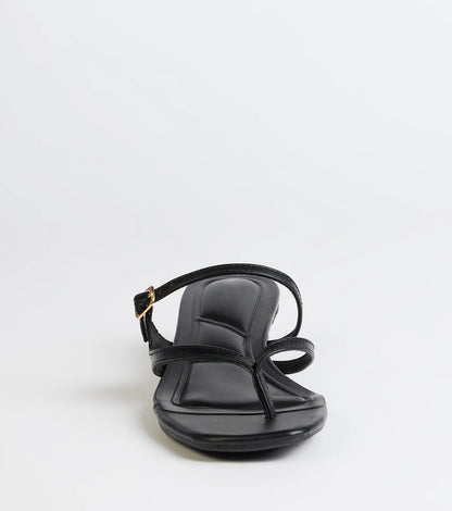 Chic Trend Thong Strap Kitten Heel Mules