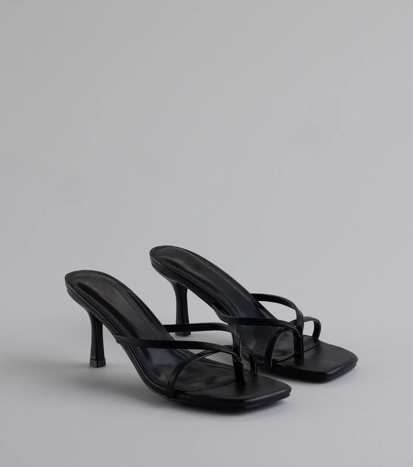 Out And About Strappy Thong Stiletto Mules