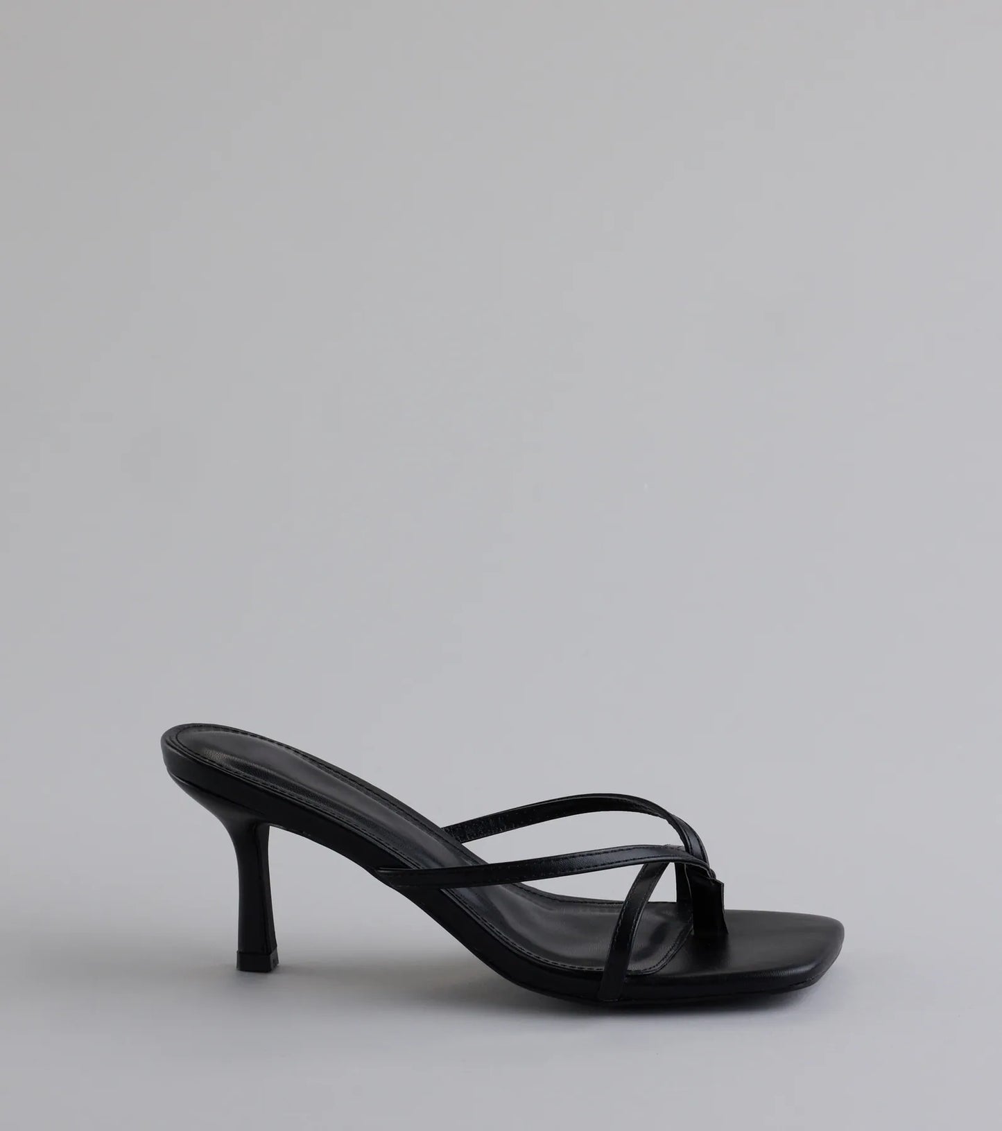 Out And About Strappy Thong Stiletto Mules
