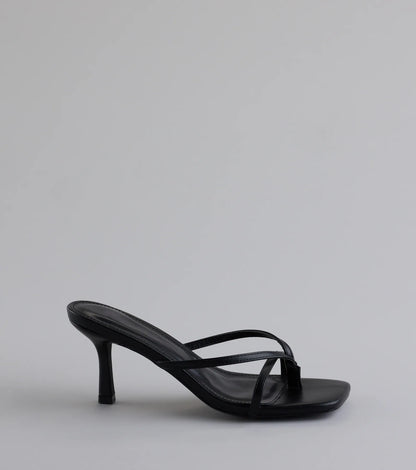 Out And About Strappy Thong Stiletto Mules