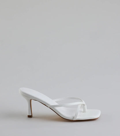 Out And About Strappy Thong Stiletto Mules