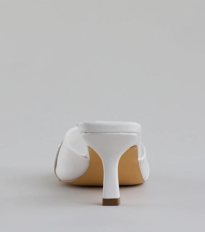 Brunch To Cocktails Buckle Stiletto Mules