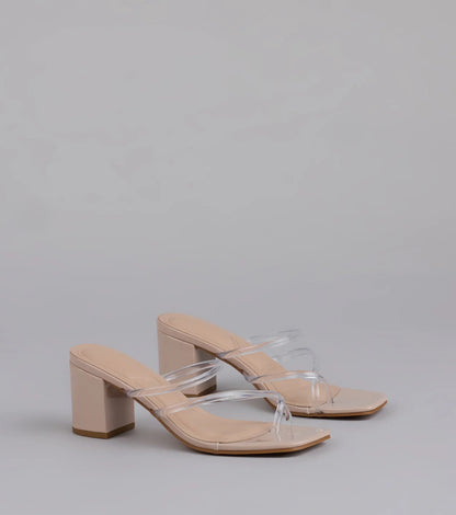 Low-Key Chic Clear Strappy Mules
