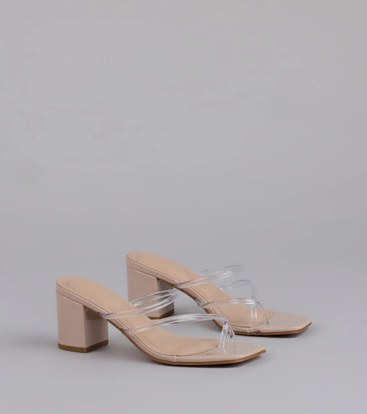 Low-Key Chic Clear Strappy Mules