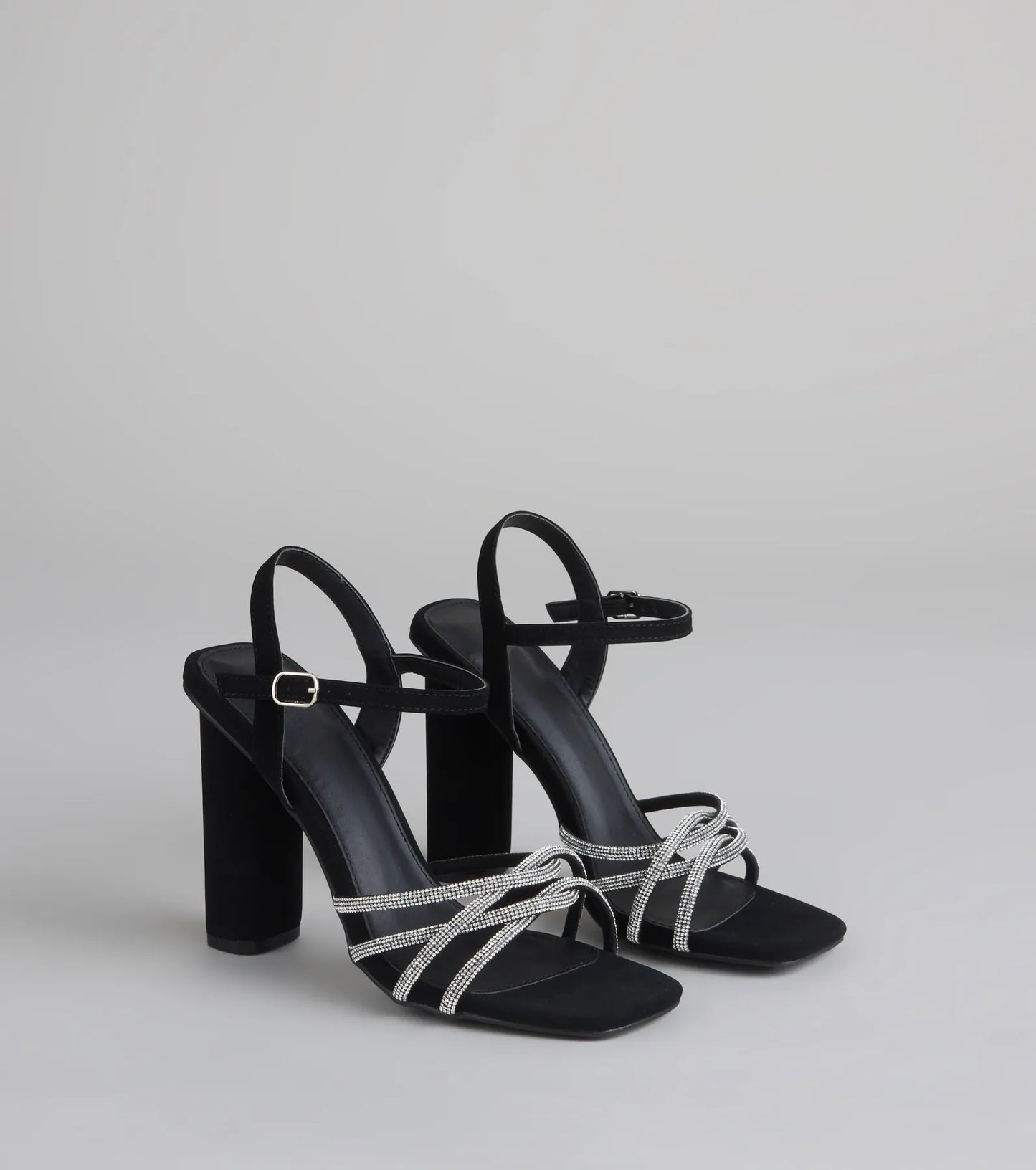 Glow Getter Twisted Rhinestone Heels