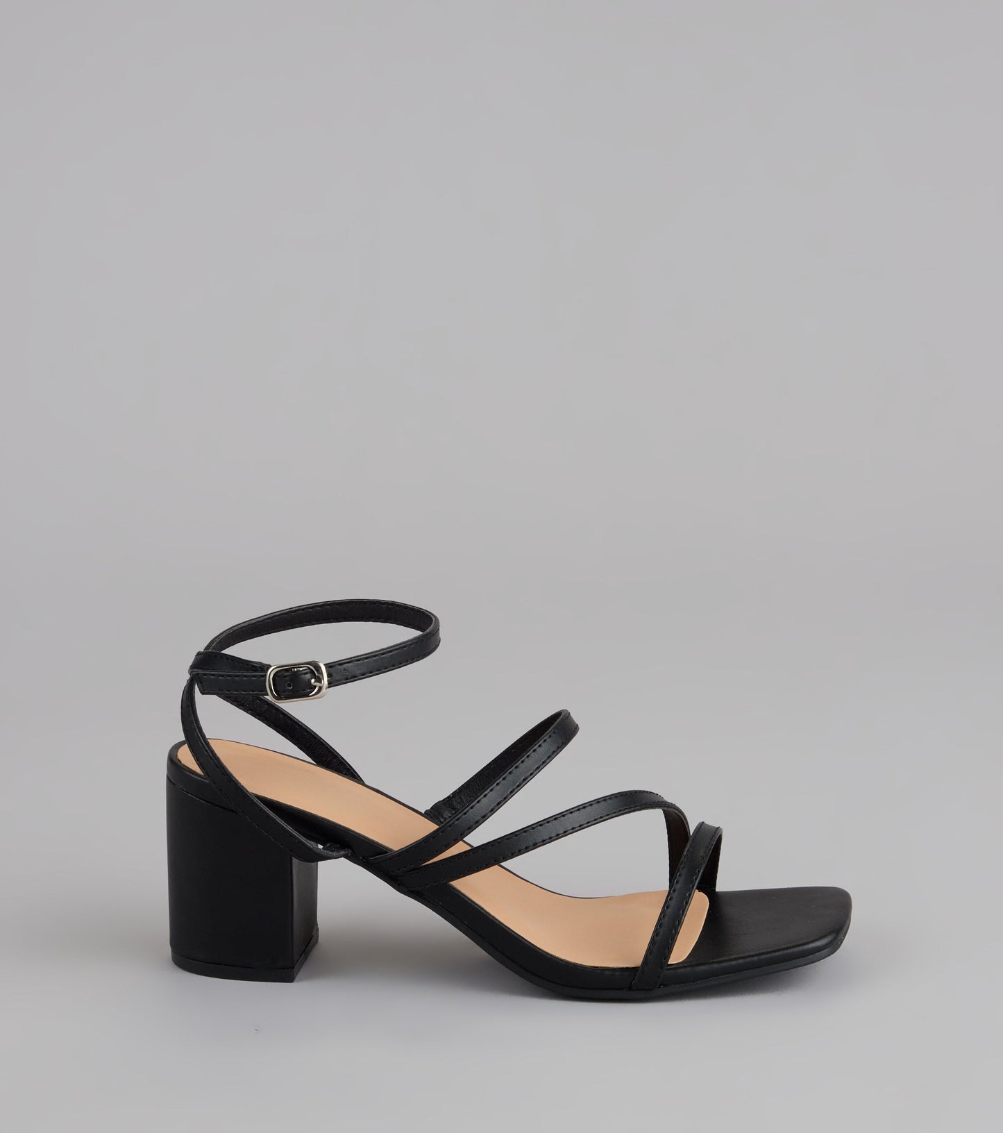 Sleek Steps Strappy Wide Fit Block Heels