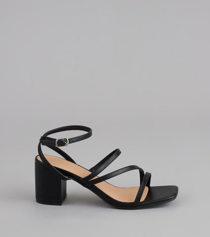 Sleek Steps Strappy Wide Fit Block Heels