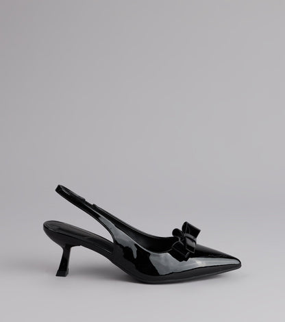 Sweet Detail Patent Slingback Heels