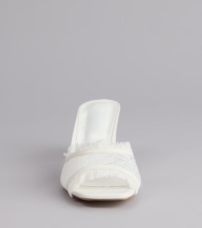 Keep It Cute Lace Strap Mules