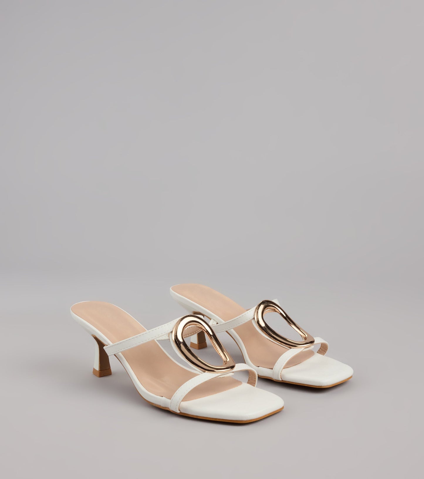Sassy Sleek Square Toe Kitten Heels
