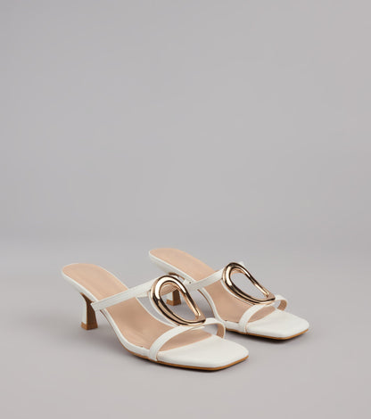 Sassy Sleek Square Toe Kitten Heels