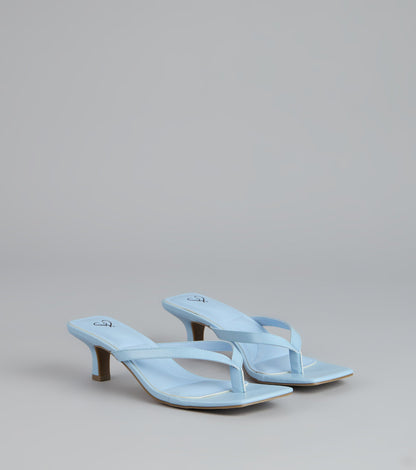 Feeling Chic Thong Square Toe Heels