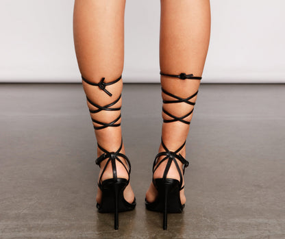 Lady Luxe Lace Up Stiletto Heels