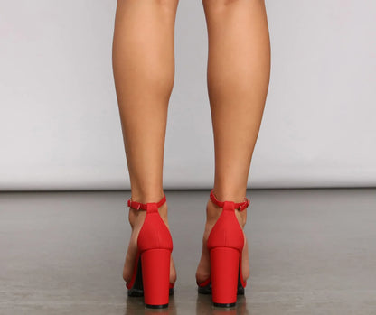 Step Up Faux Nubuck Lug Sole Block Heel