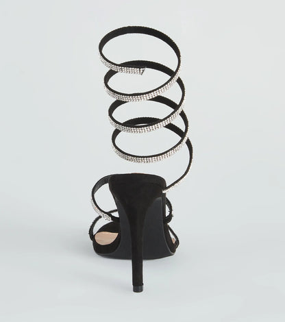 Spiral Rhinestone Stiletto Heels