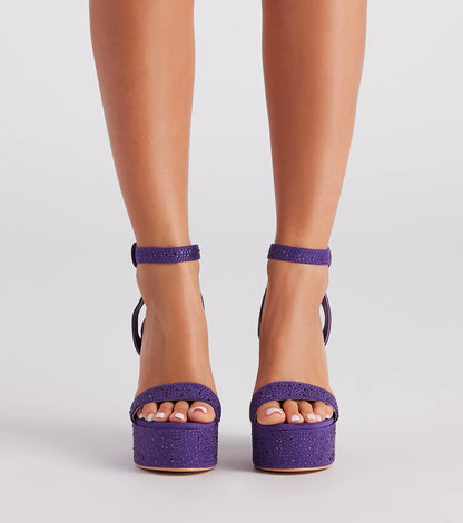 Sassy Style Rhinestone Platform Heels