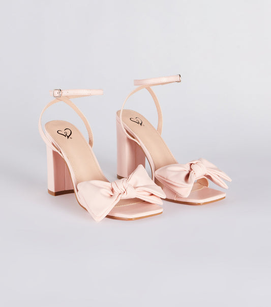 Treat Myself Statement Bow Block Heels
