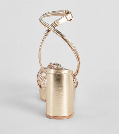 Make It Your Moment Metallic Platform Heels