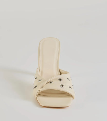 Trendy Twist Strap Stiletto Mules