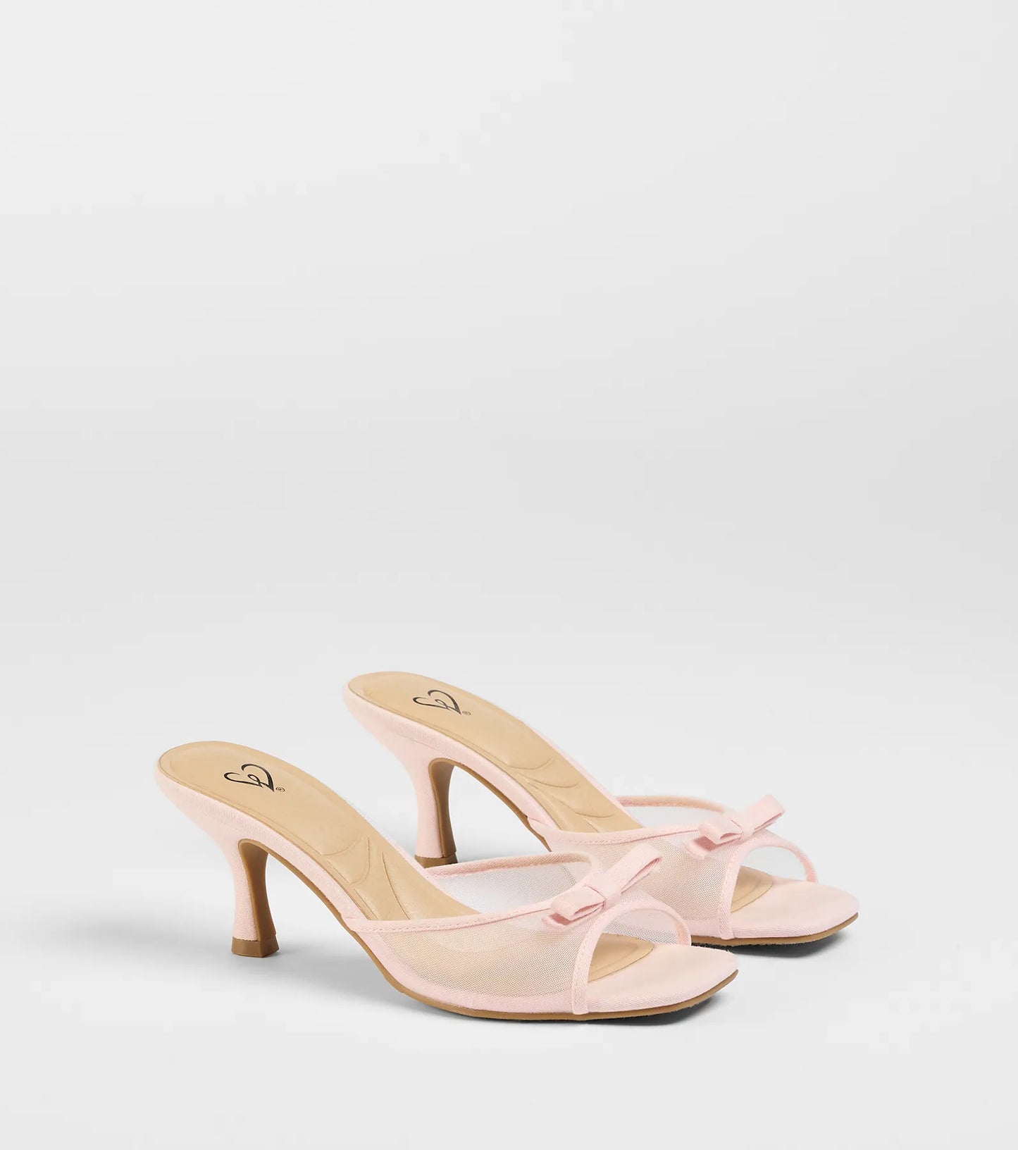 Adorable Bow Mesh Strap Stiletto Mules