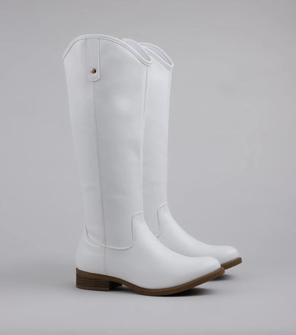 Polished Touch Under The Knee Riding Boots