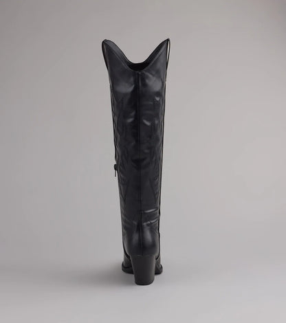 Lone Star Girl Knee High Cowboy Boots