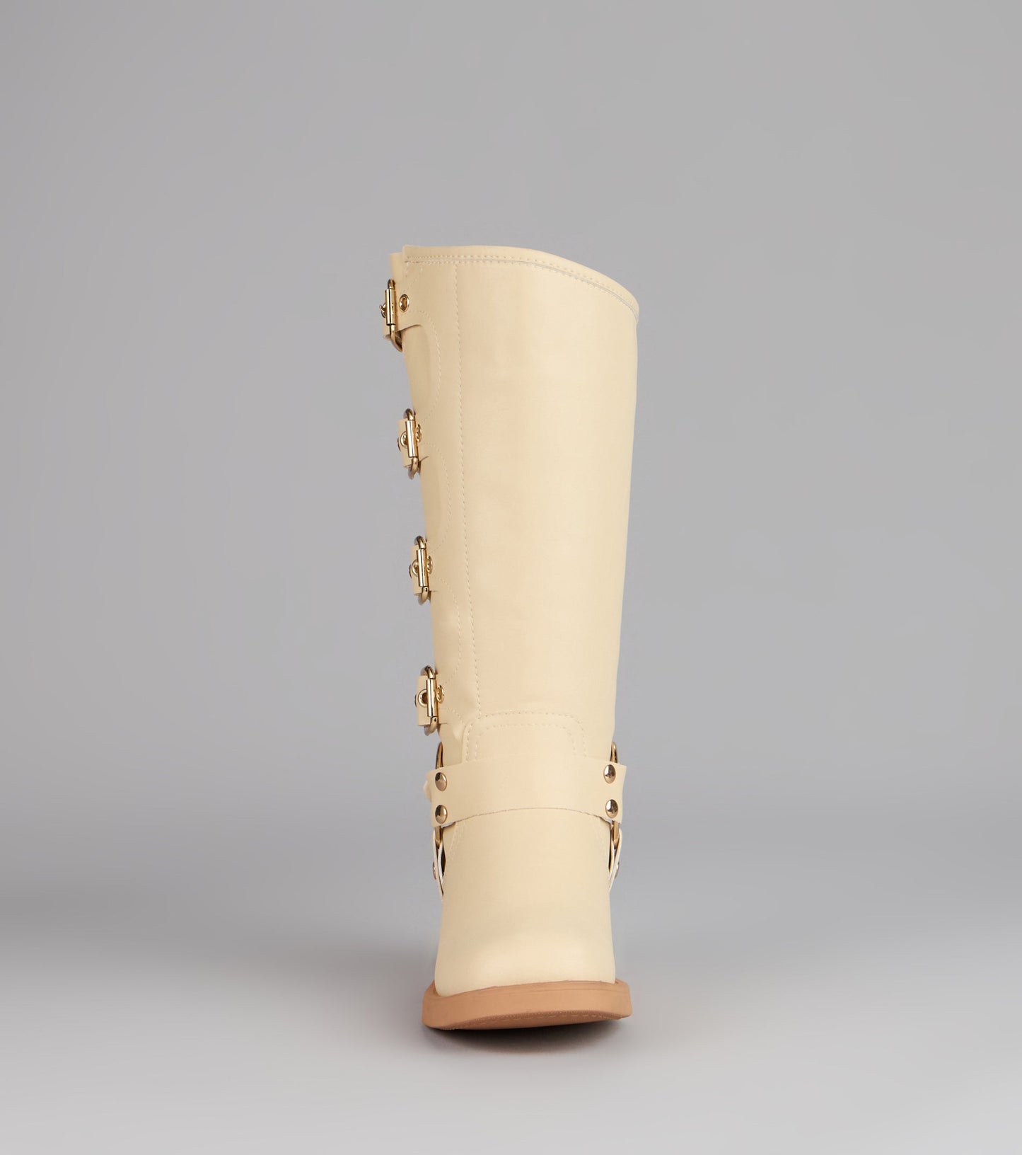 Totally Edgy Buckled Square Toe Boots