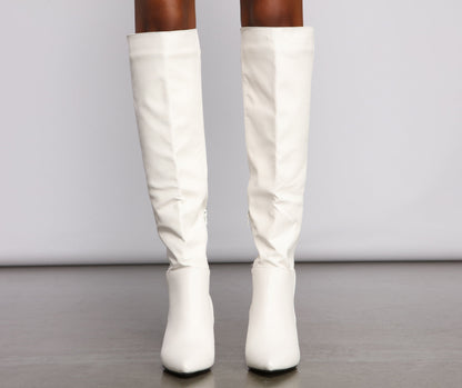 Lead The Way Faux Leather Over The Knee Boots