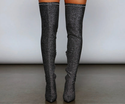 Bring The Shine Over The Knee Boots