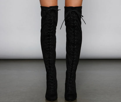 Luxe Lace-Up Over-The-Knee Boots