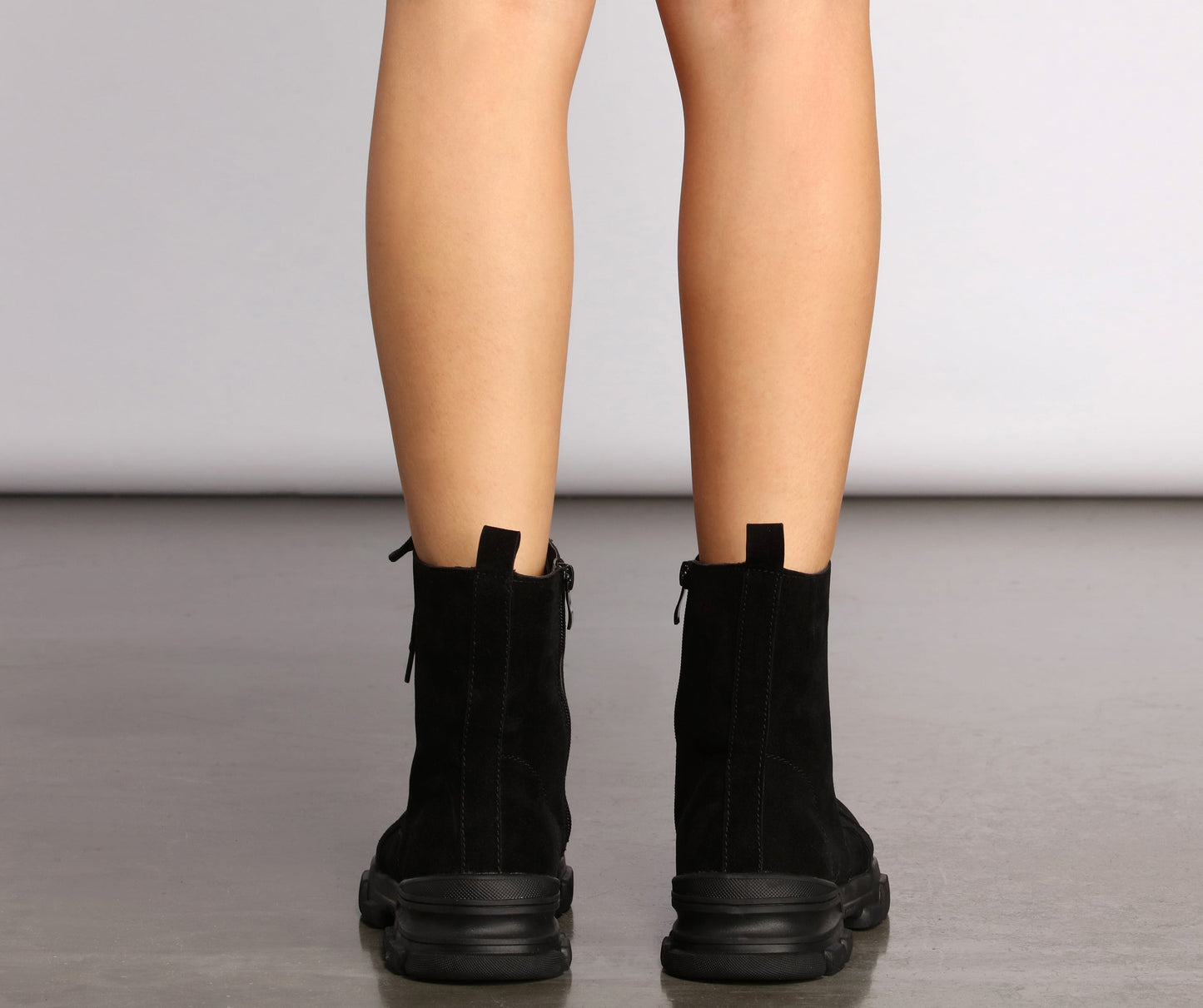 Faux Suede Utility Booties