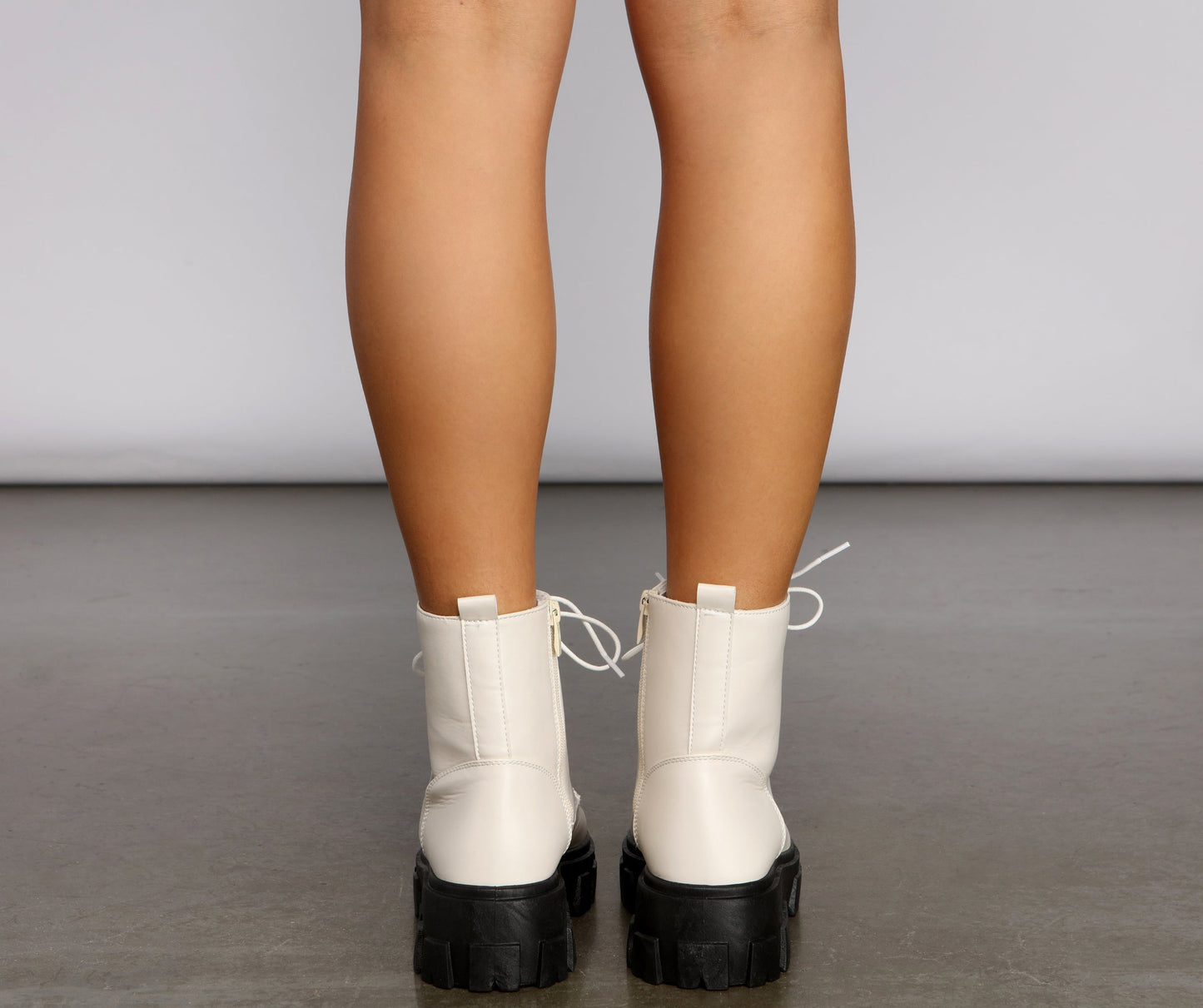 Glamour Rebel Faux Leather Lug Booties